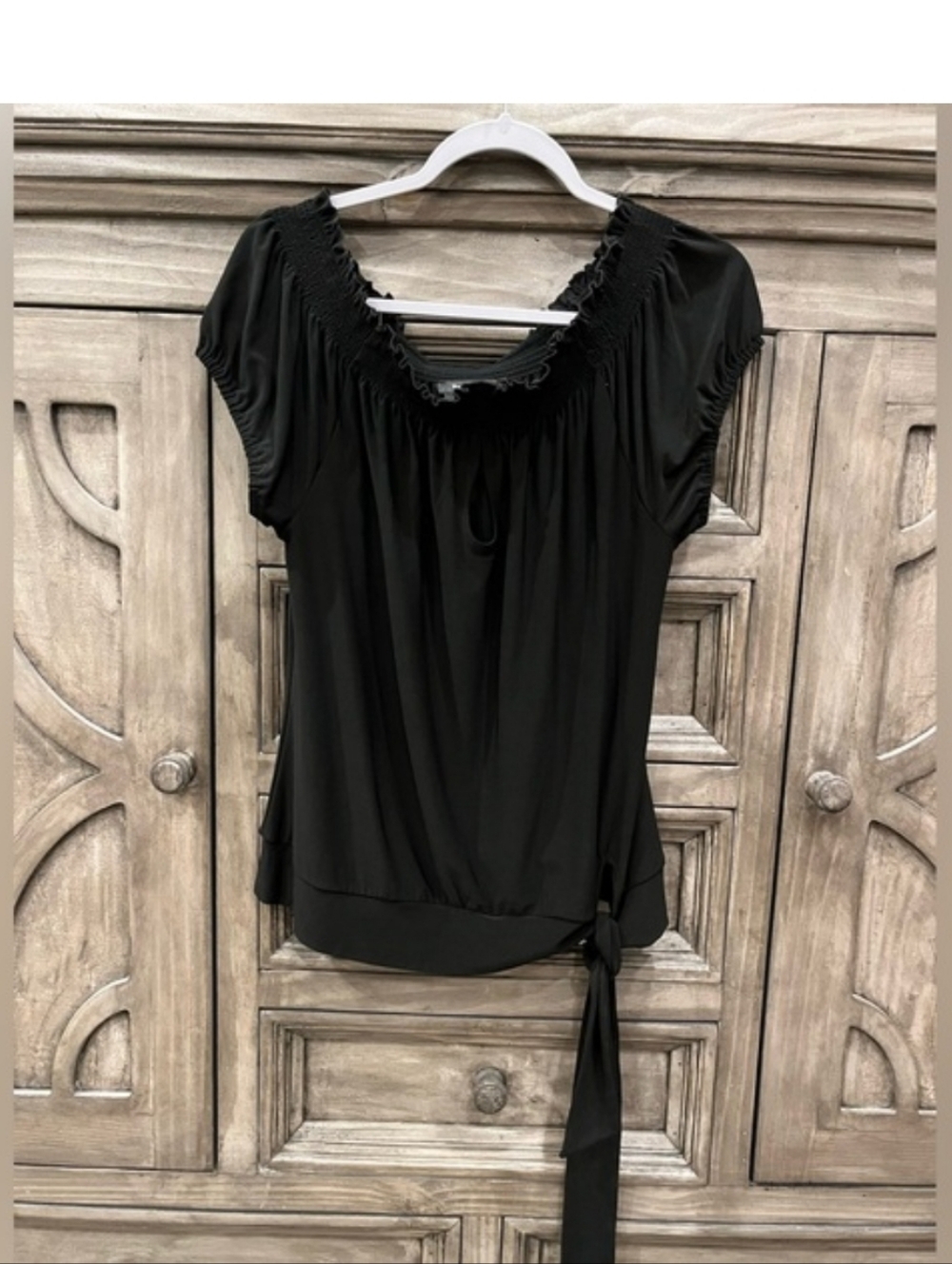 White House Black Market Off The Shoulder Top Black Size L